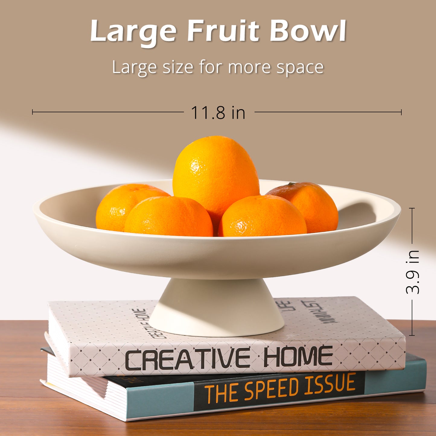 Large Decorative Bowl for Home Decor, Large Fruit Bowl for Kitchen Counter, Key Bowl for Entryway Table