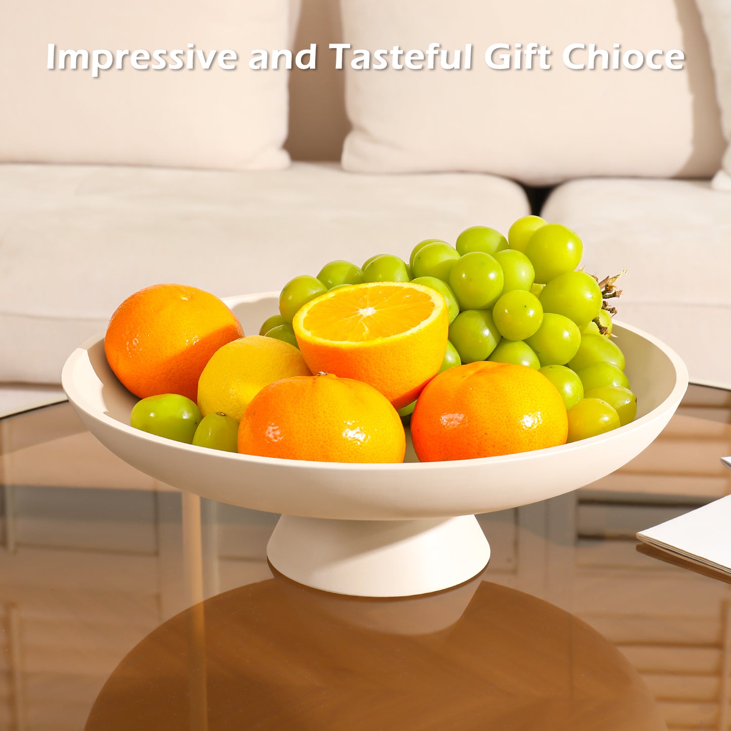 Large Decorative Bowl for Home Decor, Large Fruit Bowl for Kitchen Counter, Key Bowl for Entryway Table