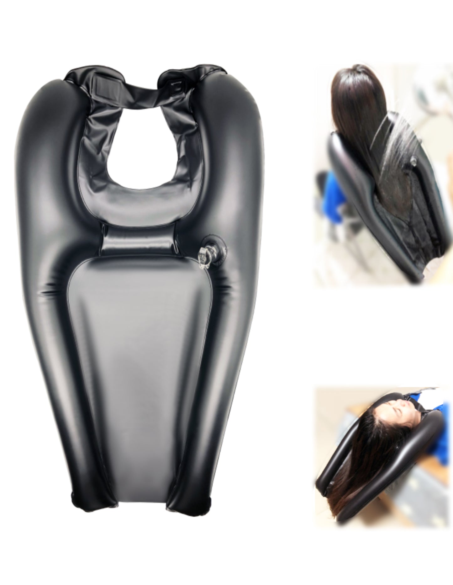 HousewoW Inflatable Shampoo Bowl, Portable Hair Washing Tray for Bedside and in Bed