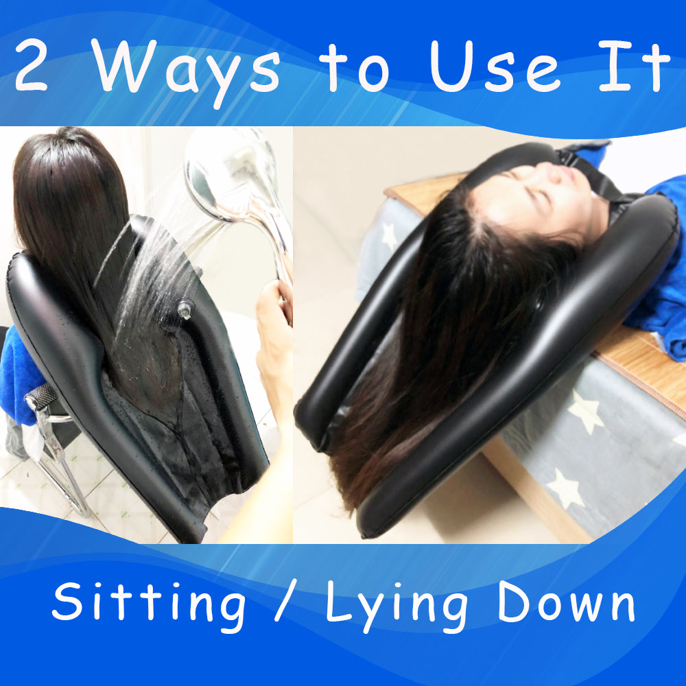 HousewoW Inflatable Shampoo Bowl, Portable Hair Washing Tray for Bedside and in Bed