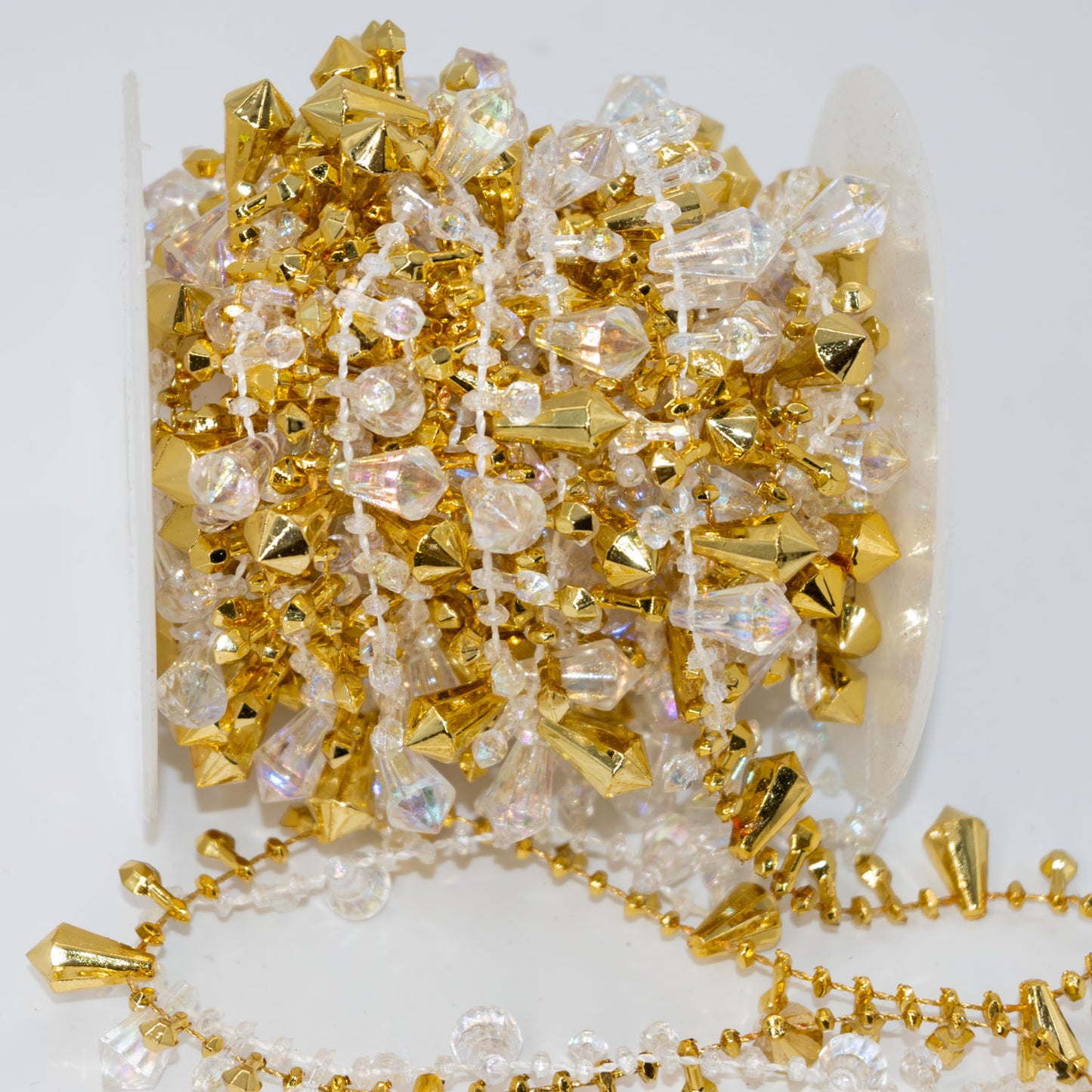 ULLIKI Sparkling Acrylic Diamond Christmas Decorations Set for Tree Ornaments, Beaded Garland Wreath Ribbon, Glass Crystal String, Table Party Wedding Door Window Hanging Decor