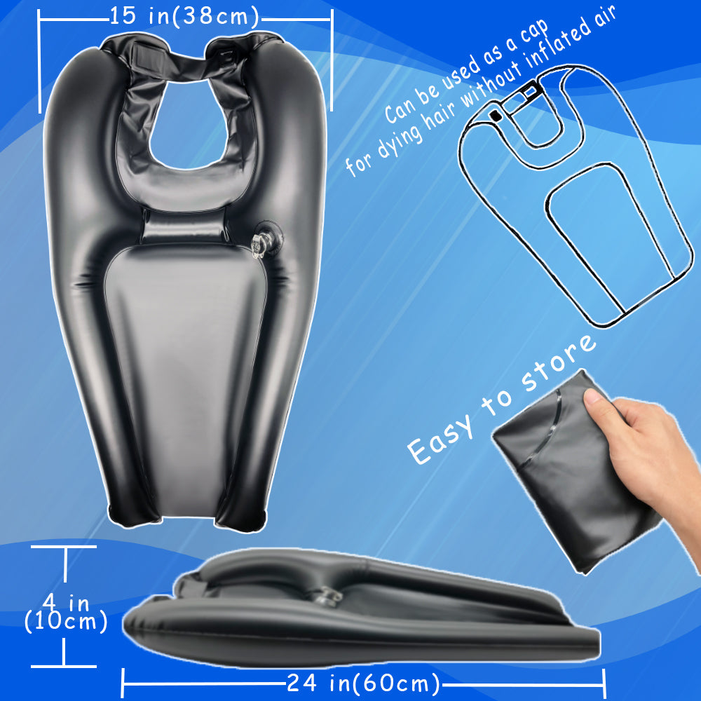 HousewoW Inflatable Shampoo Bowl, Portable Hair Washing Tray for Bedside and in Bed