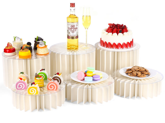 Buffet Risers and Stands, Acrylic Risers Display Stands, Dessert Table Display Set, Wedding Cake Stand, Acrylic Cupcake Stand, Cylinder Stands for Party, Birthday Cake Stands for Party