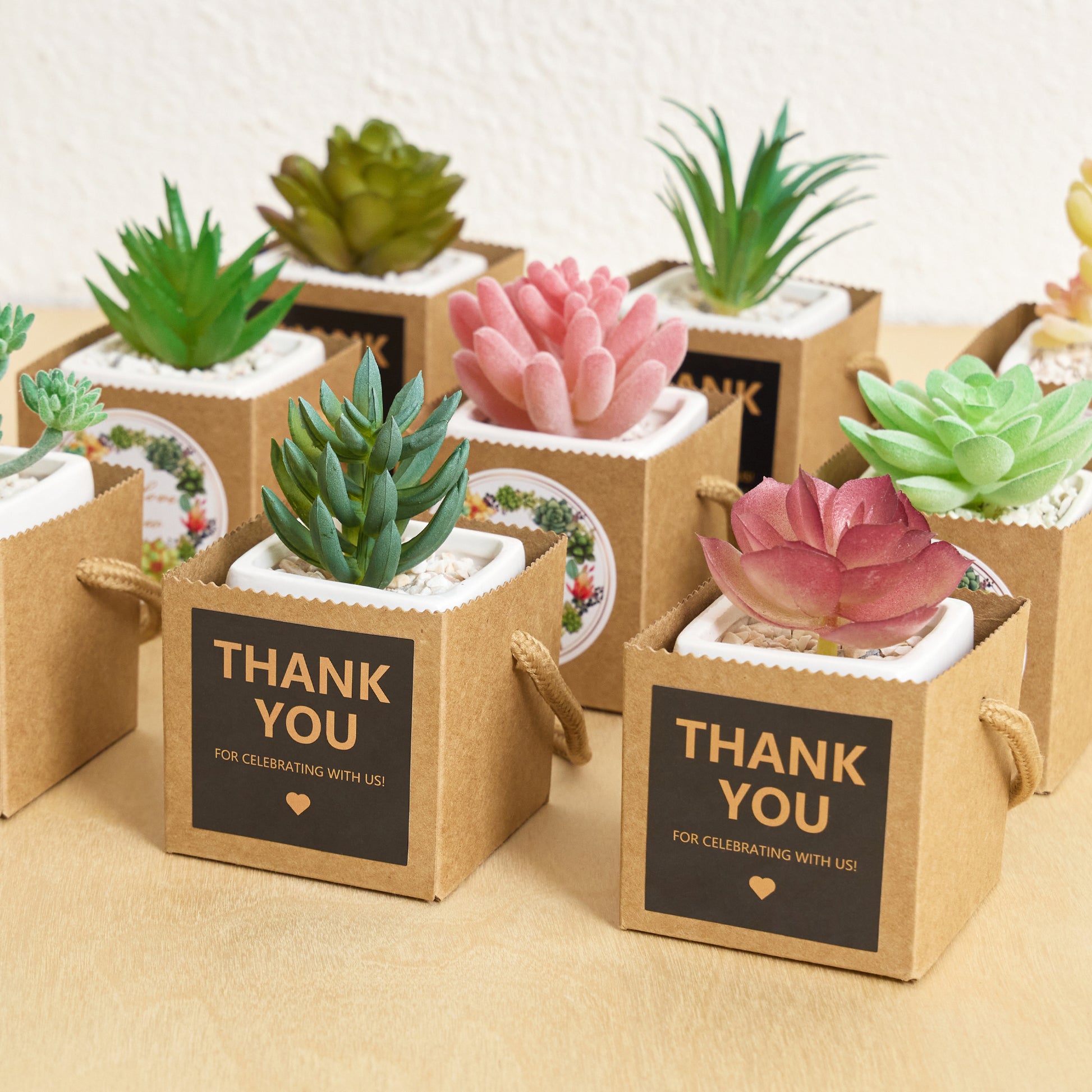 succulent souvenir ideas 2.5 Inch Succulents Wrap Bags with Thank You & Let Love Grow Stick – Ulliki Official