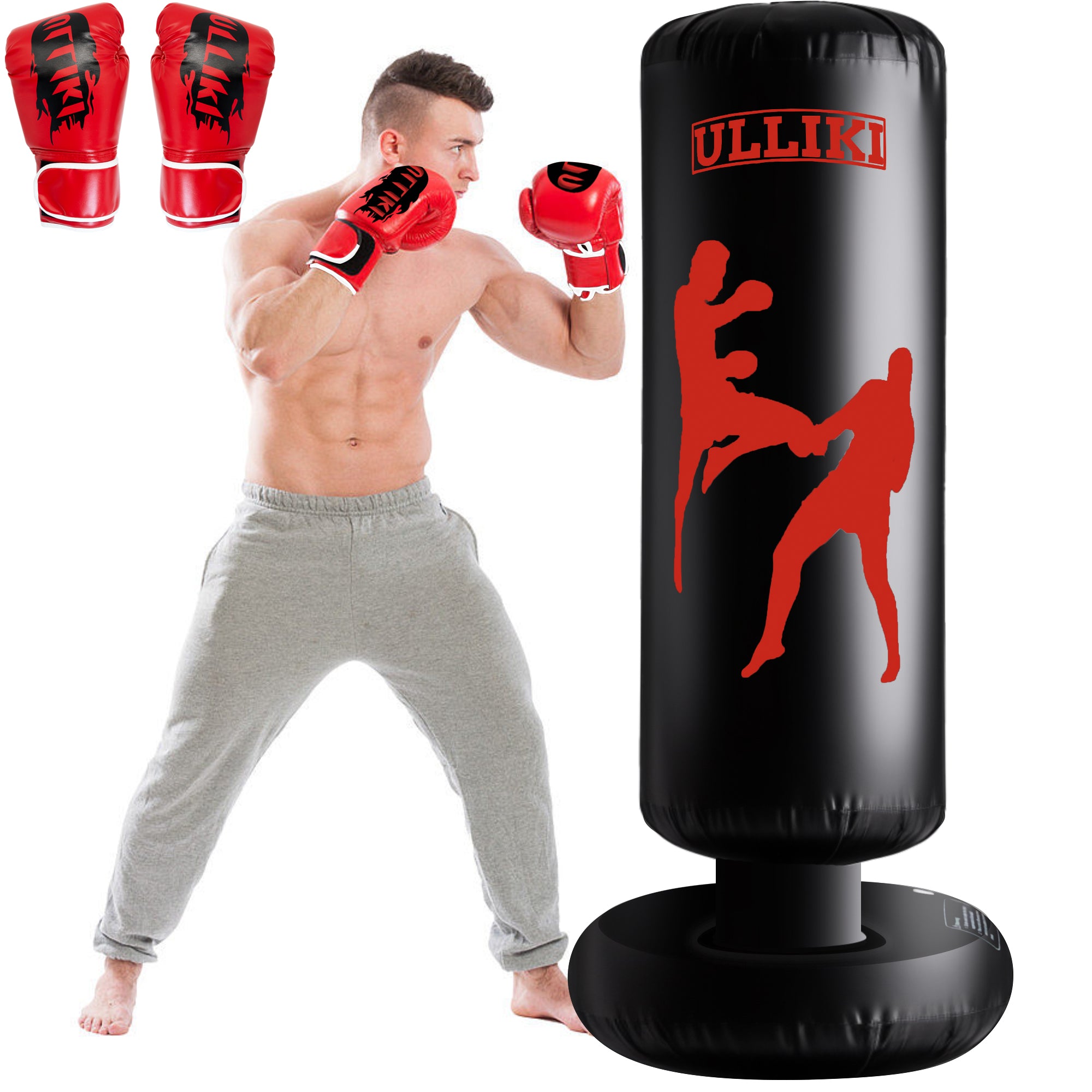 Boxing gloves and punching bag for kids on sale